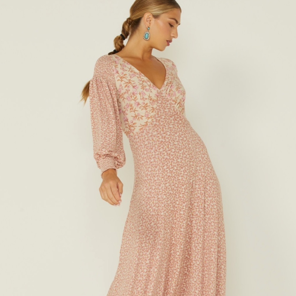 Free People Love Story Long Sleeve Maxi Dress. NWOT